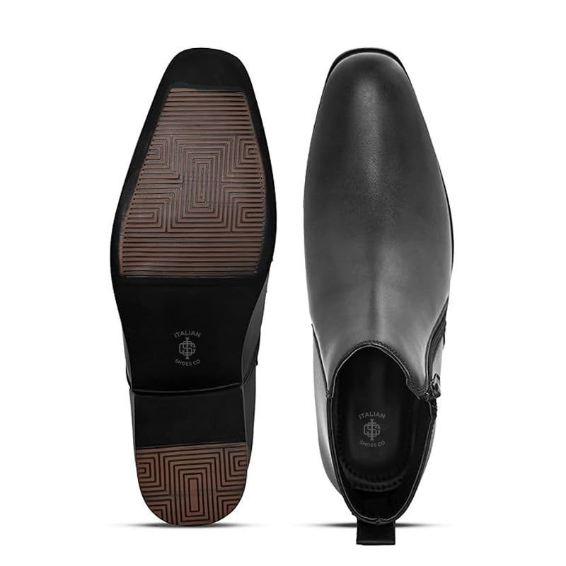 Handmade Leather Formal Side Zipper Boot Black