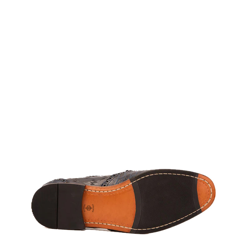 Black Leather Tassel Loafer Men Shoe