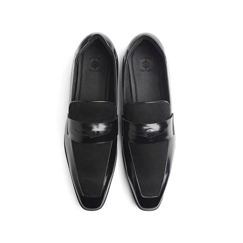 Black Penny Slip-On Leather Formal Loafer