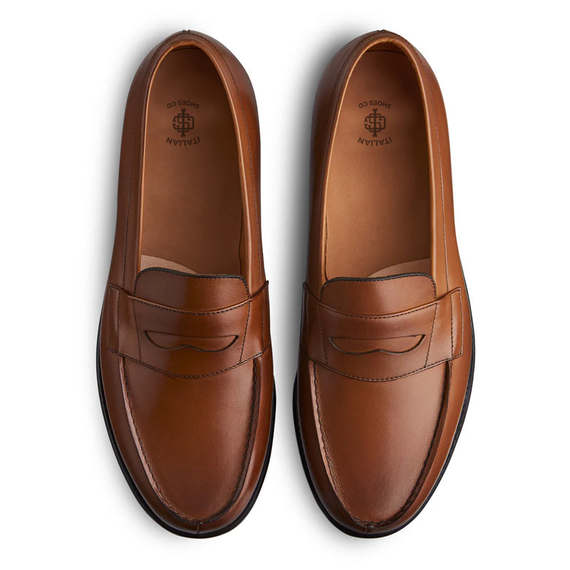 Classic Leather Burgundy Penny Loafer For Men