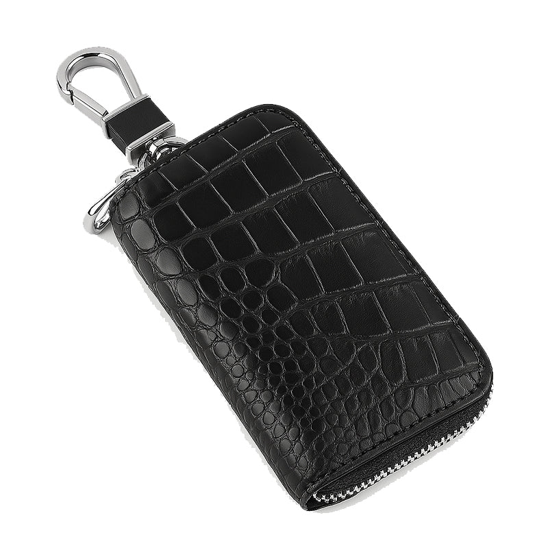 Croco Blue Mini Zipper Key Case Wallet