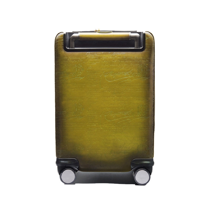 Luxury Eel Leather Brown Trolley Case