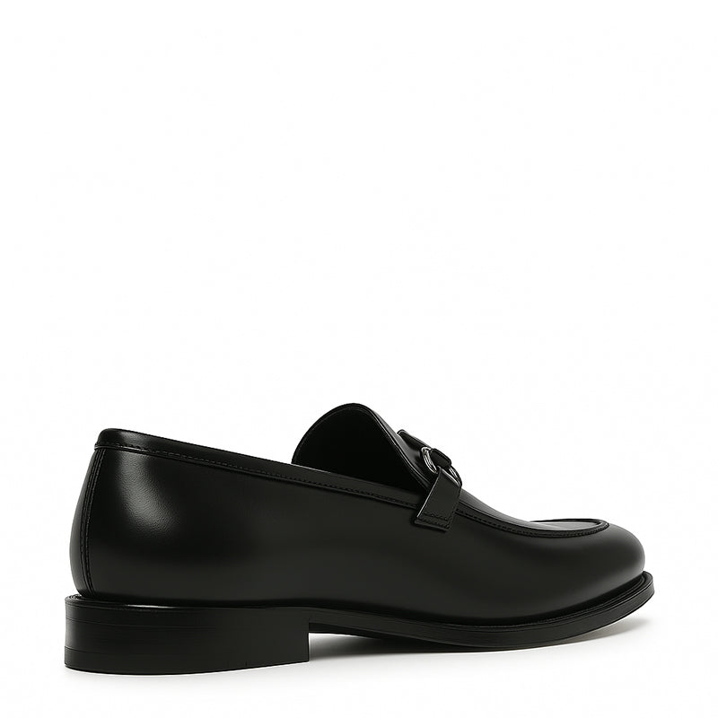 Men's Horse-bit Brown Leather Buckle Loafer