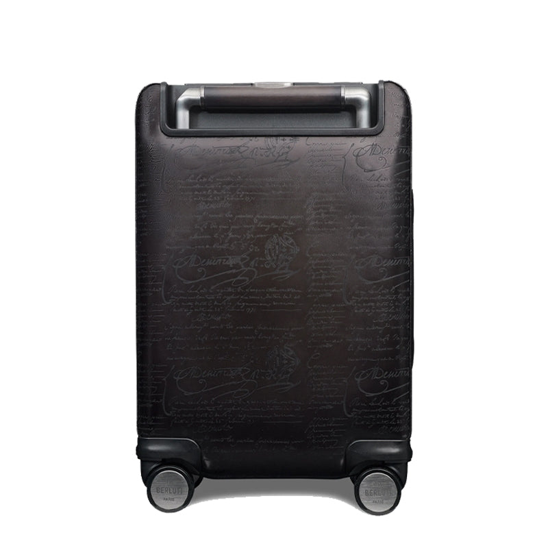 Luxury Eel Leather Brown Trolley Case