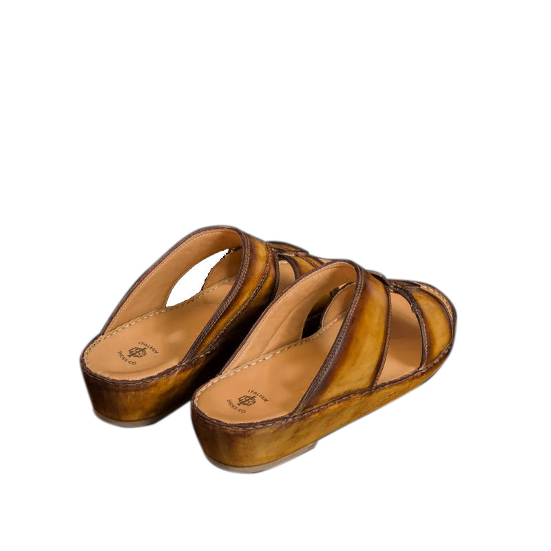 Handmade Solid Leather Comfort Arabic Blue Sandal