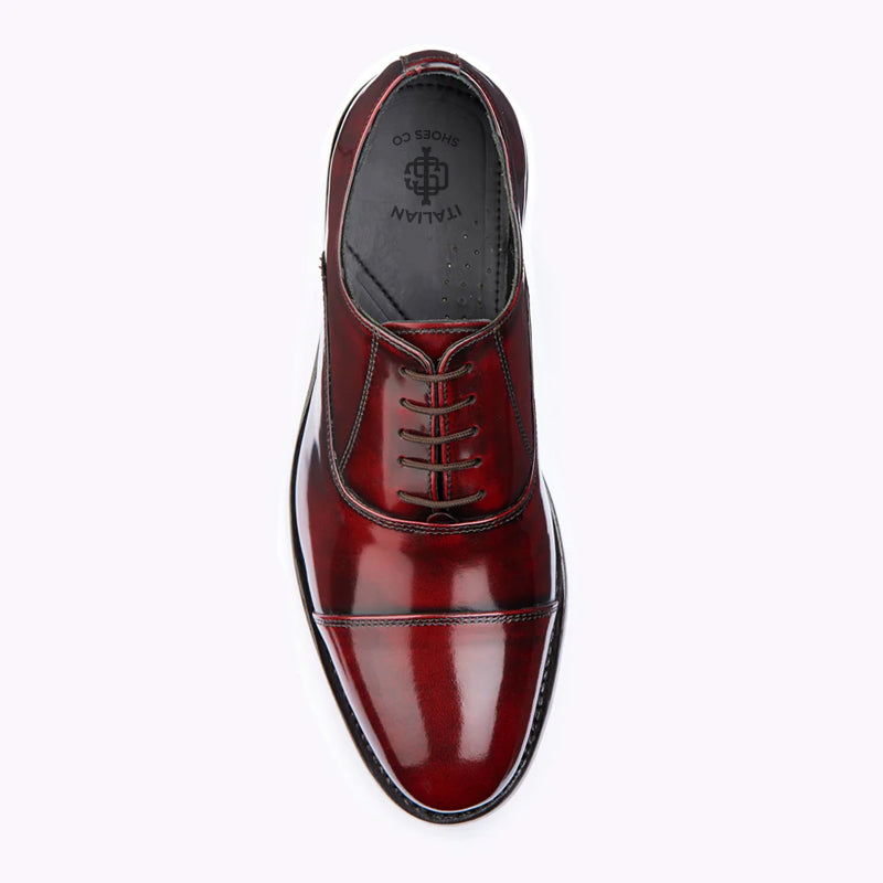 Classic Design Leather Cap-Toe Oxford Shoes