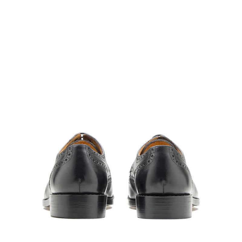 Men Wingtip Leather Formal Derby Black Shoe