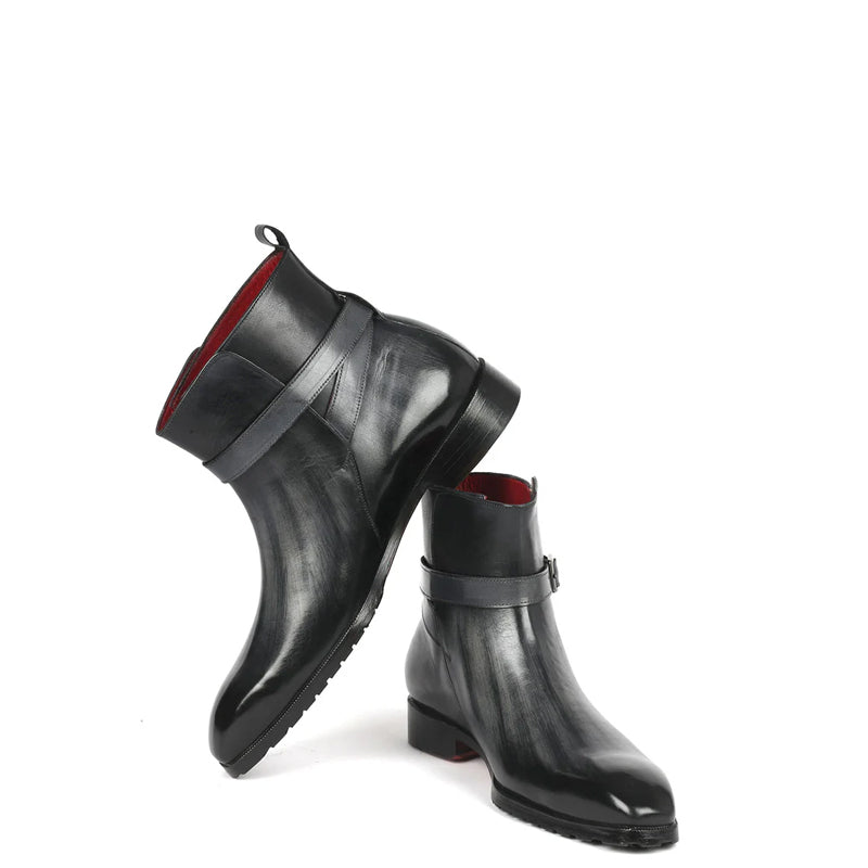 Patina Hand-Painted Leather Jodhpur Boot Black and Grey