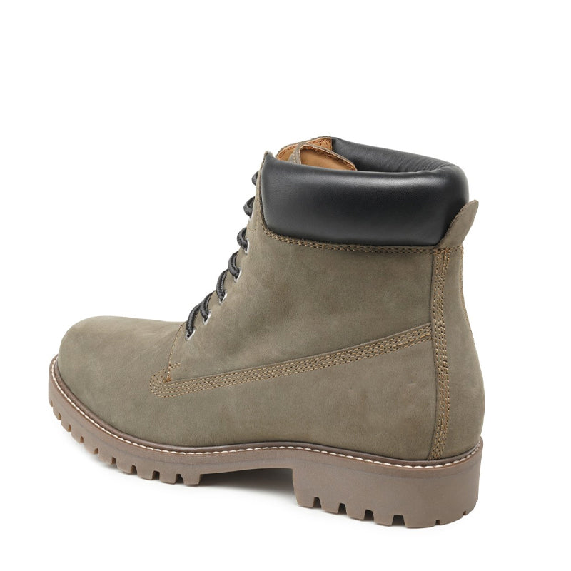 Urban Leather Lace-Up High Ankle Boot Green