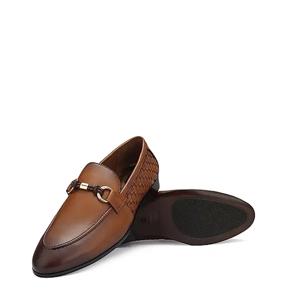 Classic Weaved Horsbit Buckled Formal Loafer