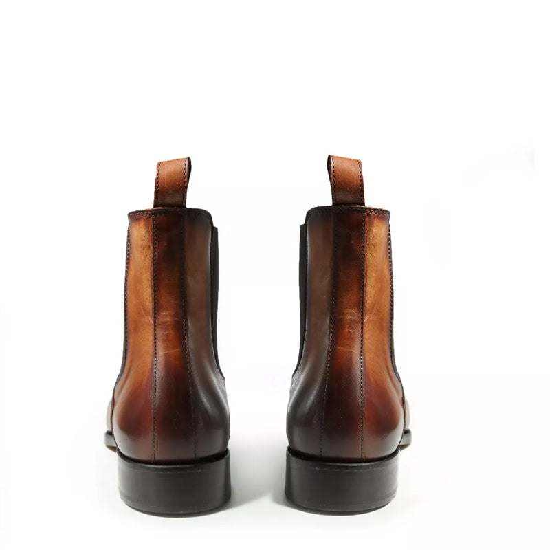 Premium Pure Solid Leather Chelsea Boot Burgundy