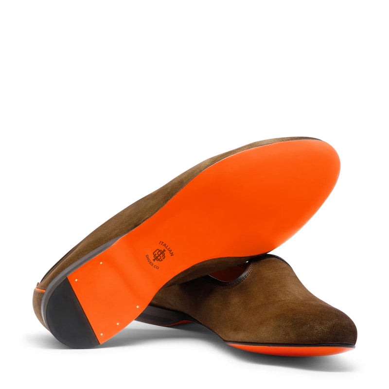 Men Suede Handmade Leather Velvet Blue Loafer