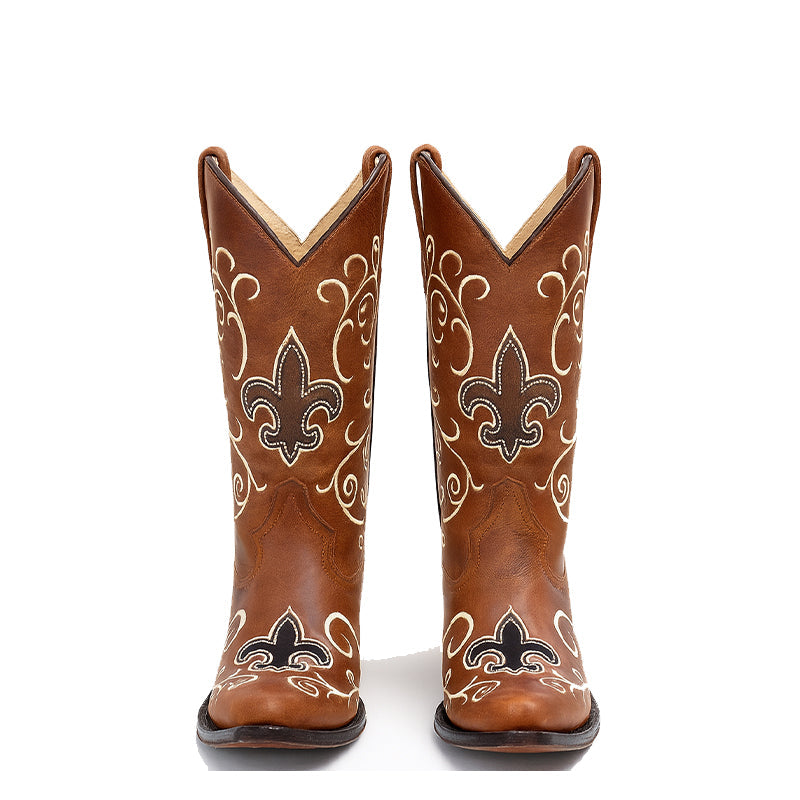 Western Crown Range Rich Brown Cowboy Boots