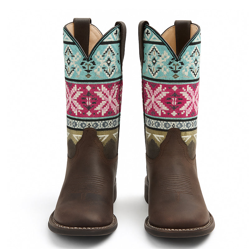 Classic Western Saddle Mosaic Cowboy Boots