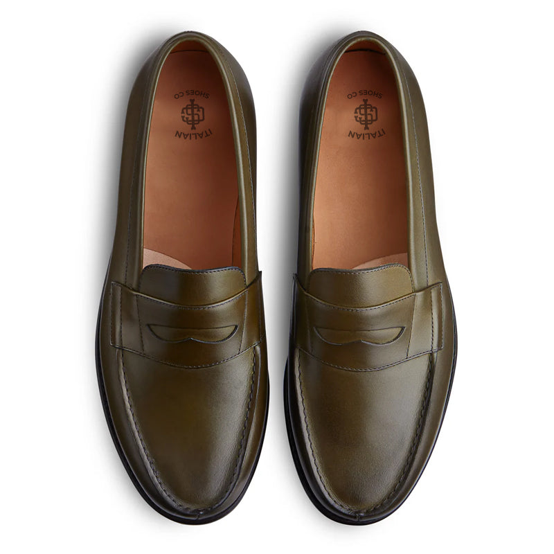 Classic Leather Blue Penny Loafer For Men