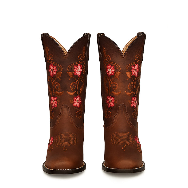 Classic Western Elegance Rustwood Petal Cowboy Boots