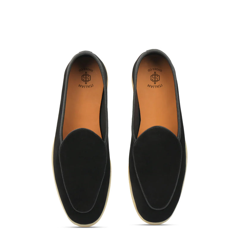 Suede Leather Solid Brown Loafer For Men