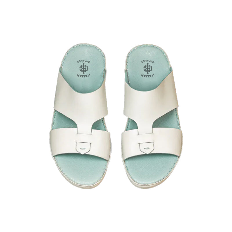 Premium Open Toe Leather Stich Comfort Arabic Off White Sandal