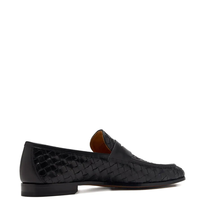 Burgundy Woven Texture Leather Loafer for Men