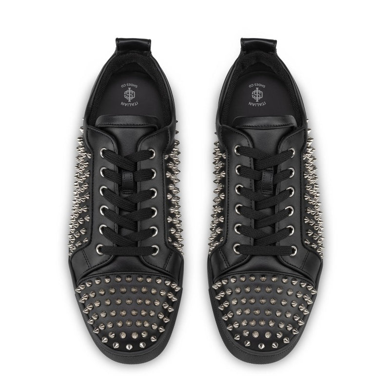 Men Casual Slip-On Leather Black Sneaker