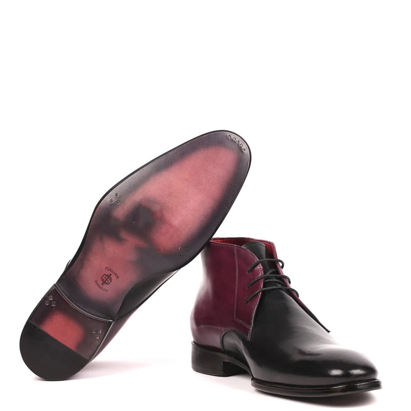 Men Handmade Plain Toe Leather Chukkas Boots