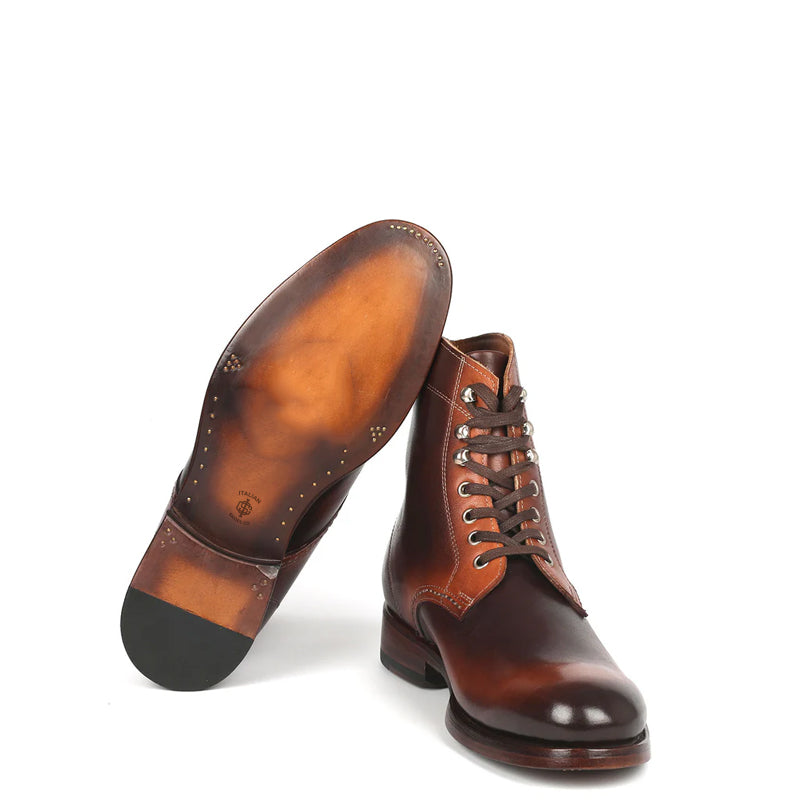 Men Solid Leather Ankle Boots