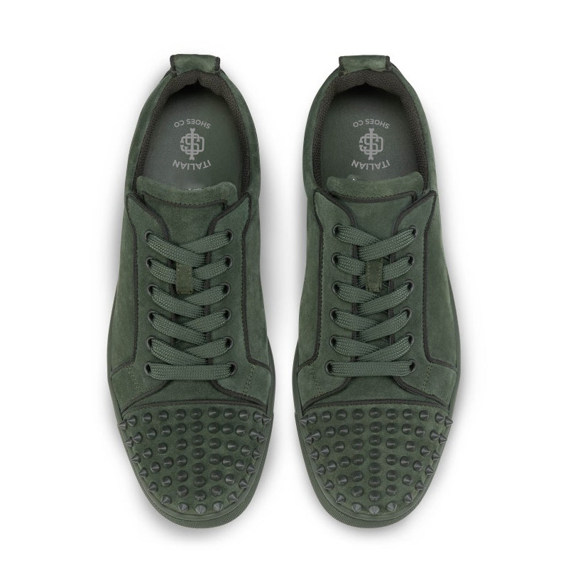 Men Suede Lace-Up Blue Sneaker