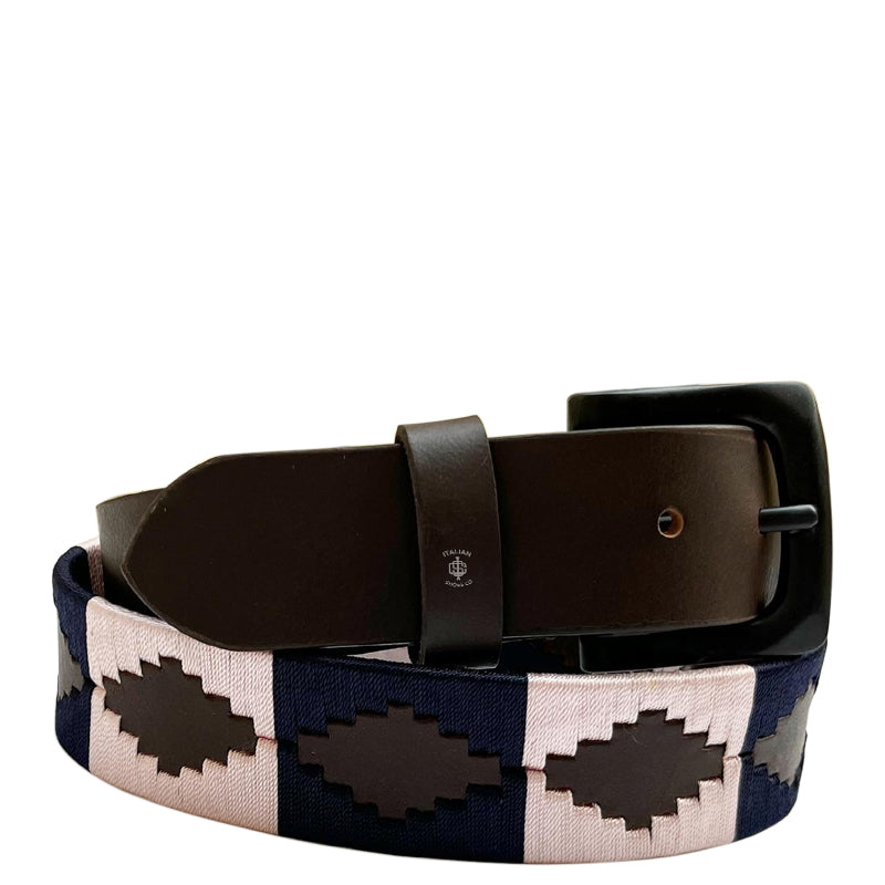 Stile polo Leather Belt Black and Pink