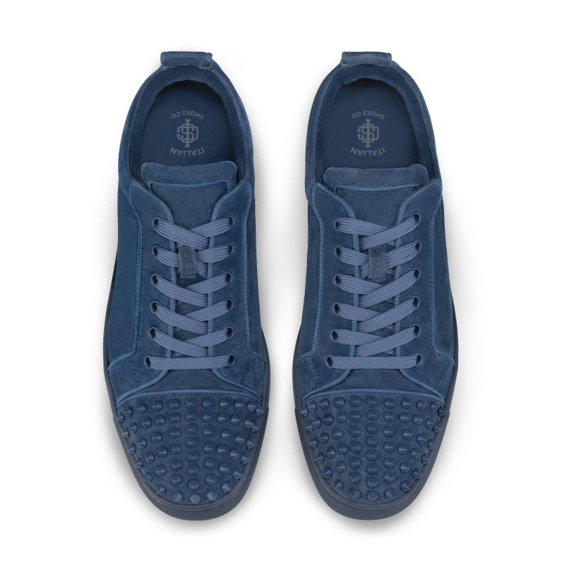 Men Suede Lace-Up Green Sneakers