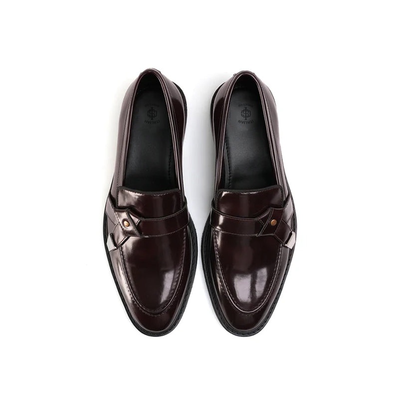 Men Slip-On Polished Leather Formal Black Loafer