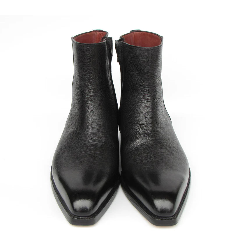 Polished Leather Handmade Side-Zipper Boots