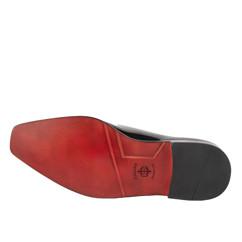 Patent Meta Cut Shiny Leather Oxford Black Shoe