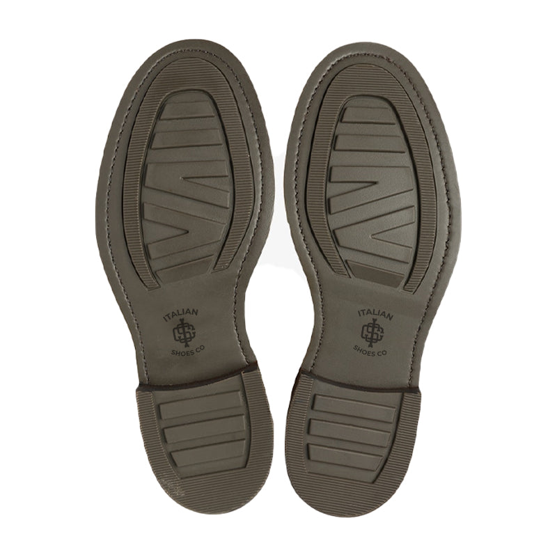 Leather Lace-Up Wingtip High Ankle Black Boot