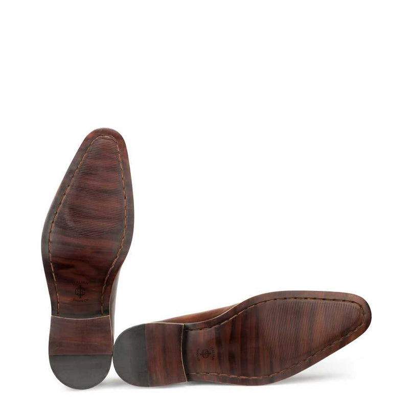 Wooden Finish Handpainted Pure Leather Oxford Shoes