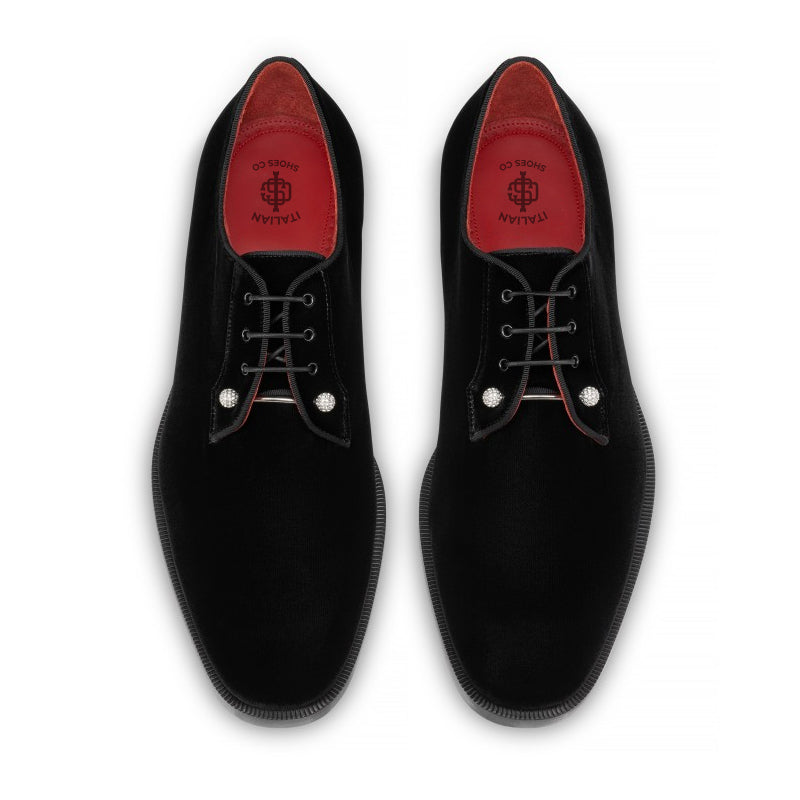 Men Suede Velvet Leather Black Derby Shoe