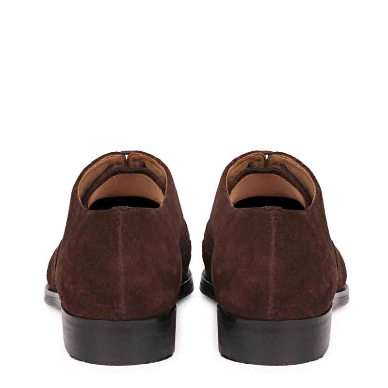 Leather Square Toe Lace Up Brown Wingtip Oxford Shoe