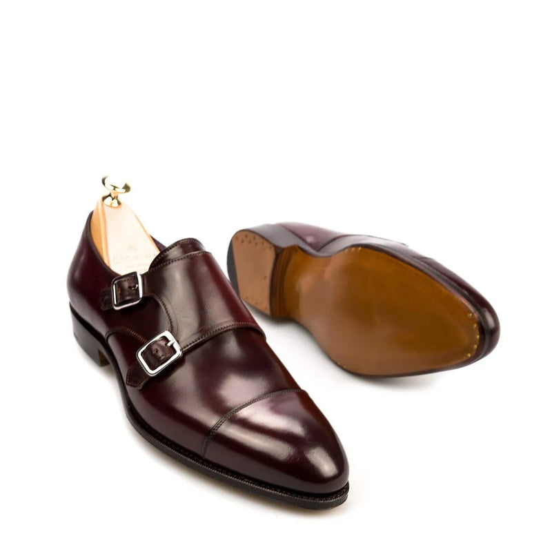 Premium Captoe Leather Double MonkStrap Shoe Tan