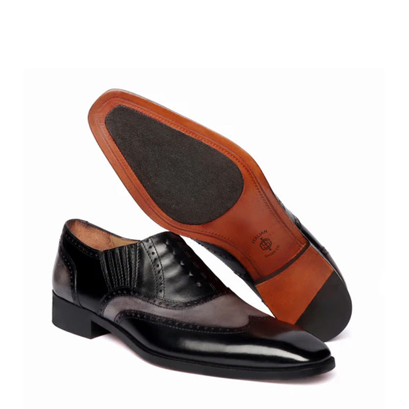 Leather Square Toe Lace-Up Oxford Brown Shoe