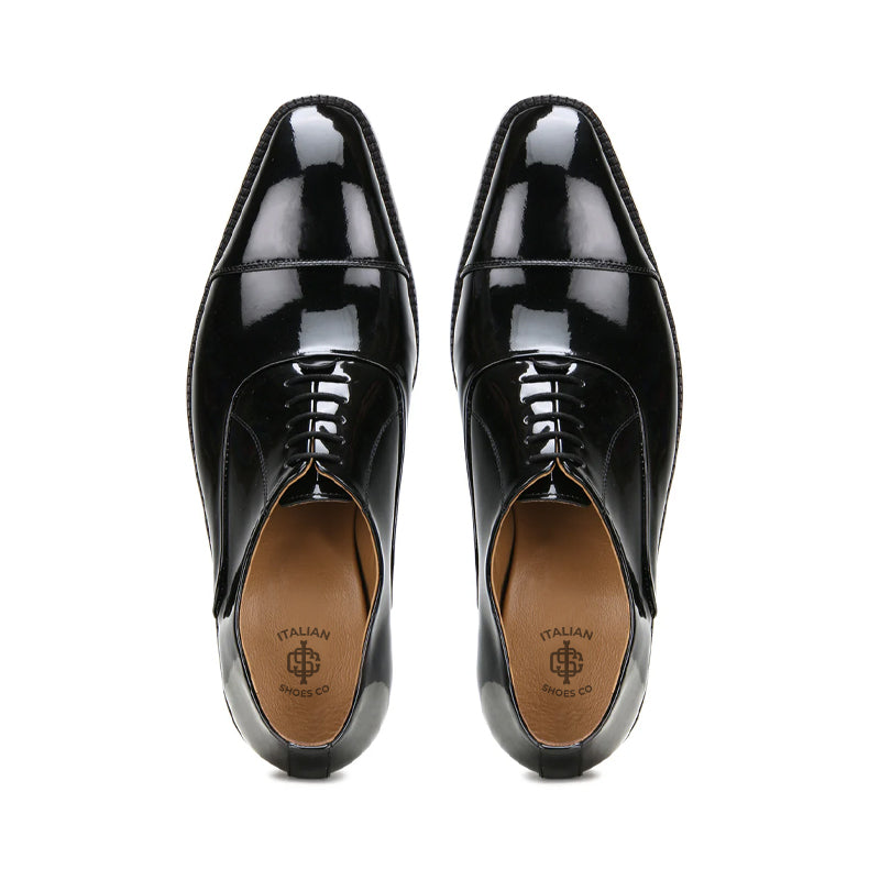 Men Patent CapToe Shiny Leather Oxford Shoes