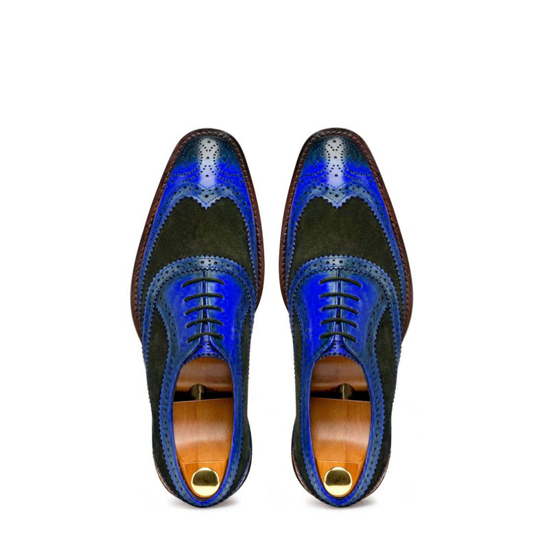 Leather Lace-UP Wingtip Oxford Shoes For Men