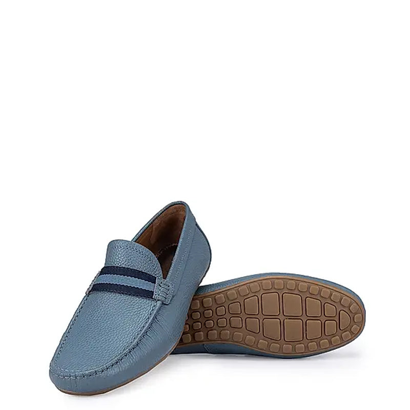 Premium Handmade Leather Moccasins Formal Blue Loafer