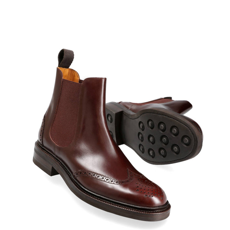 Pure Leather Wingtip Chelsea Boots For Men