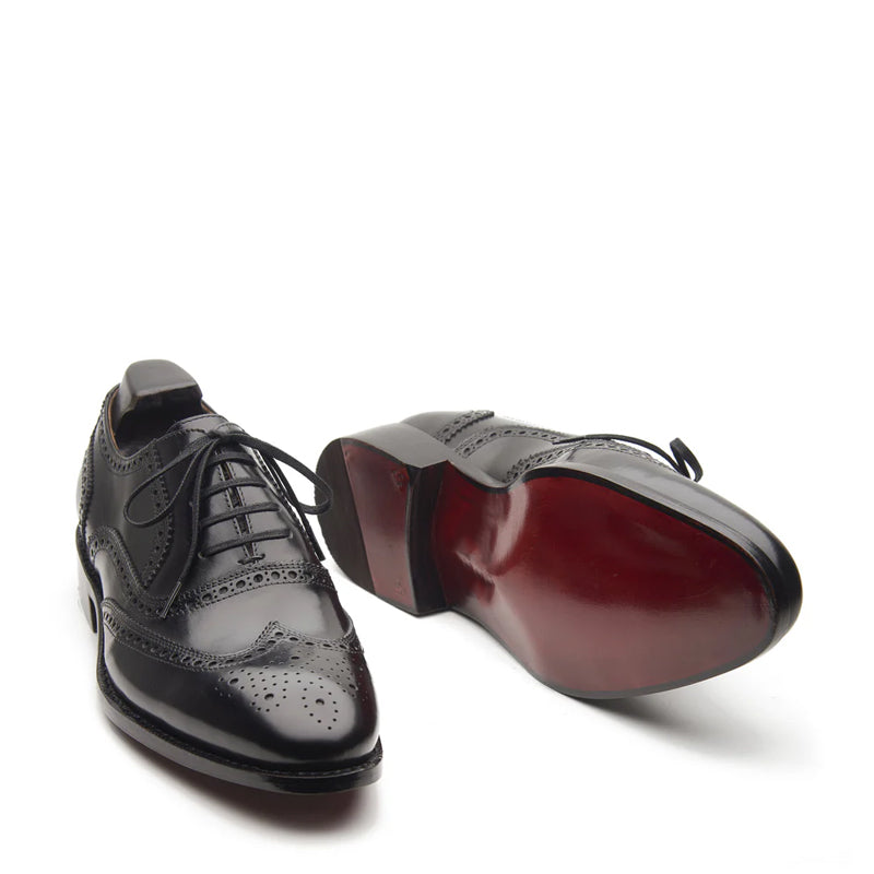 Men Lace-Up Leather Wingtip Oxford Brown Shoe