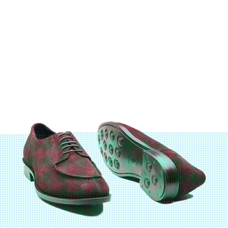 Men Suede Split Toe Leather Derby Burgundy Shoe