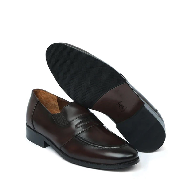 Blue Leather Penny Loafer For Men