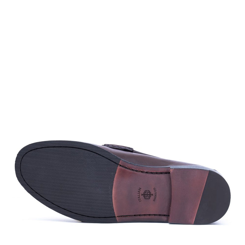 Men Tuscany Buckle Leather Brown Loafer