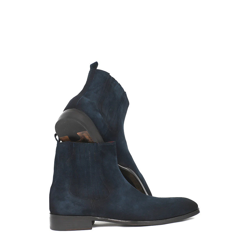 Premium Handmade Suede Leather Chelsea Boot Navy Blue