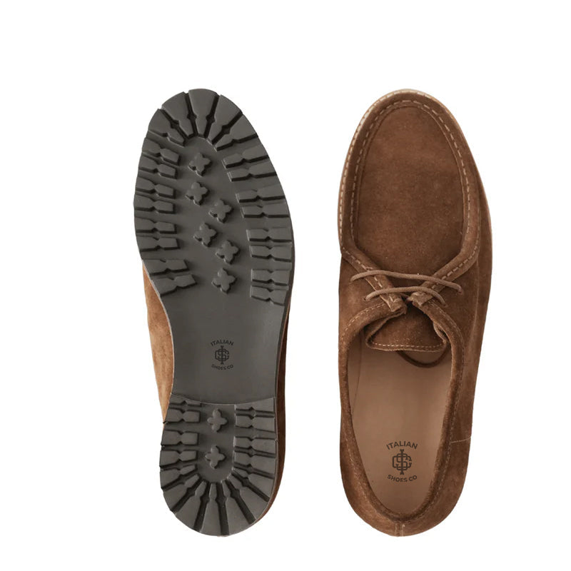 Classic Suede Leather Derby Brown Shoe For Men