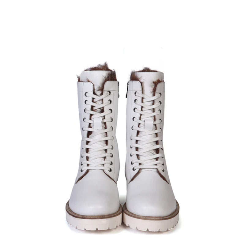 Men Chunky High Leather Ankle Black Boot