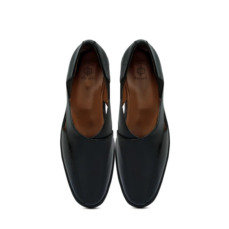 Leather Cross Strap Slip-On Comfort Peshawari Brown Sandal